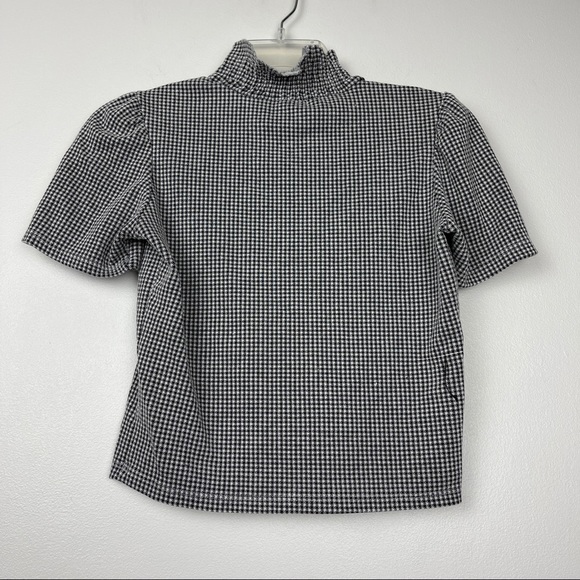 Zara Houndstooth Mock Smock Top - Picture 5 of 5